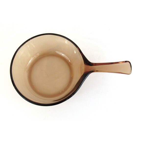 Vintage Corning Ware Visions Amber Glass Small Sauce Pan .5 Liter No Lid - Picture 2 of 6
